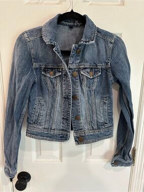 American Eagle Outfitters Light Blue Denim Jean Jacket